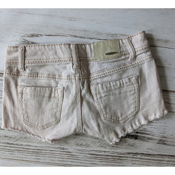 Dollhouse Cream Denim Cutoff Distressed Shorts 3 - Picture 2 of 3